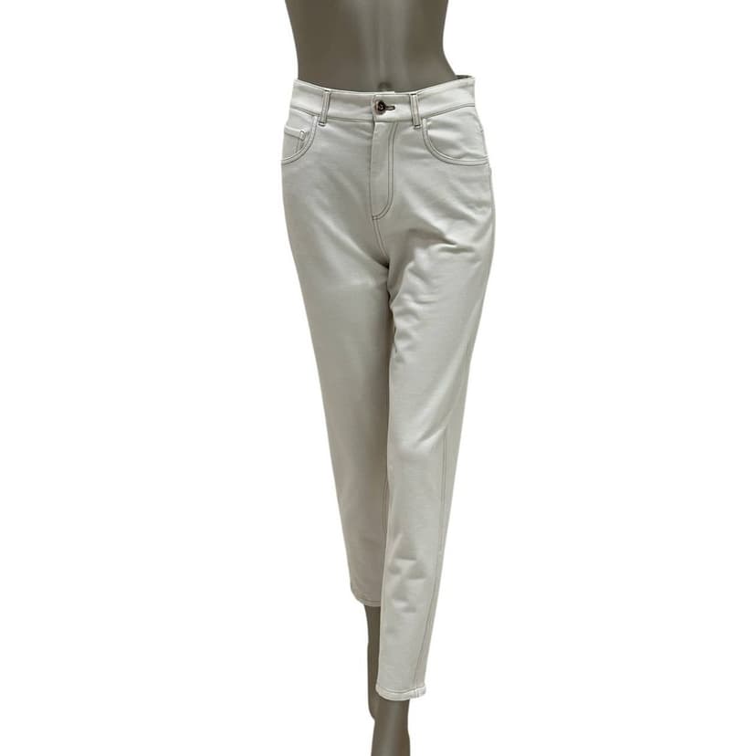 Brunello Cucinelli Brunello Cucinelli Ecru Cotton Pants Size 38