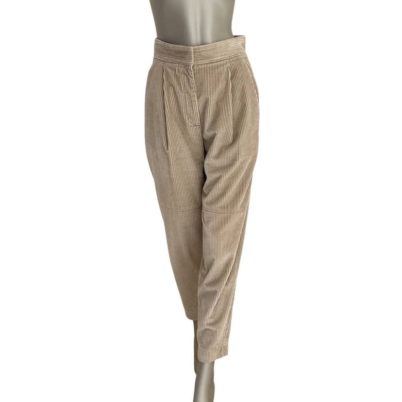 Brunello Cucinelli Brunello Cucinelli Beige Velvet Pants - Size 38 Pre-owned