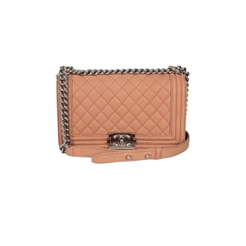 Chanel Authentic Chanel Boy Medium Brown Leather Crossbody Bag Pre-owned