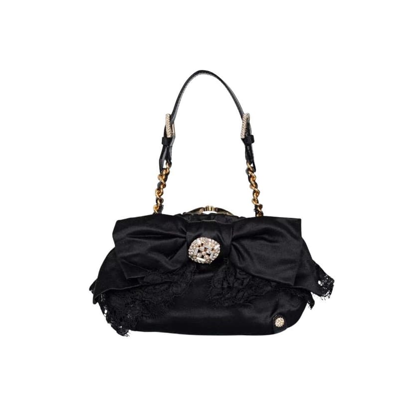 Dolce & Gabbana Dolce & Gabbana Black Textile Crystal Clutch Pre-owned