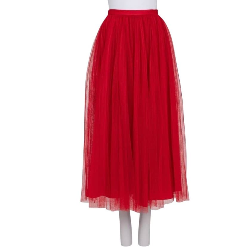 Christian Dior Christian Dior Red Tulle Skirt with Silk Lining - Size 36/S Pre-owned