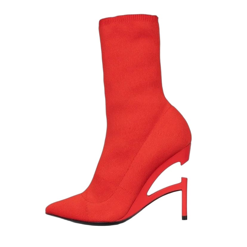 Unravel Project NWOB Ben Taverniti Unravel Project Red Stiletto Ankle Boots Sz.36 Pre-owned