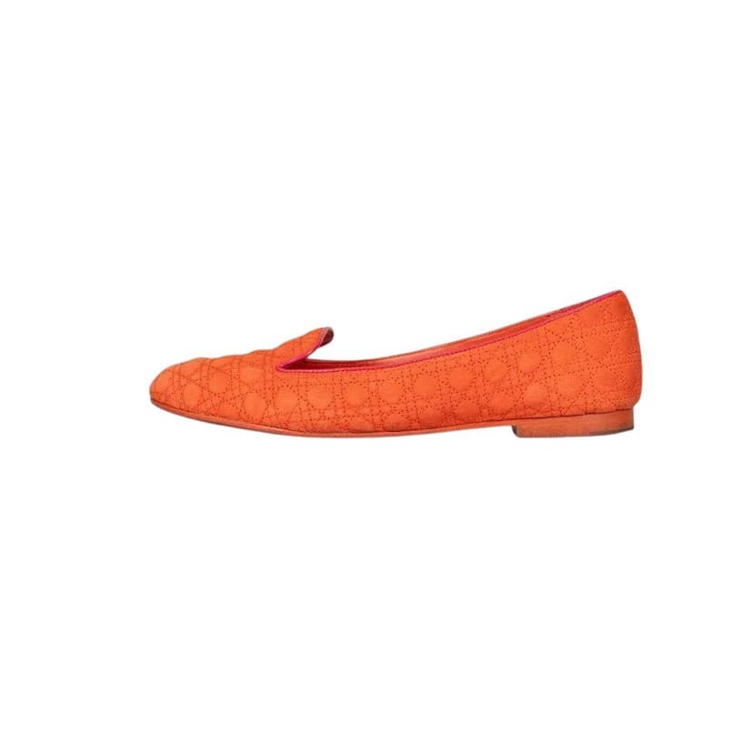 Christian Dior Christian Dior Orange Suede Ballet Flats - Size 39 Pre-owned