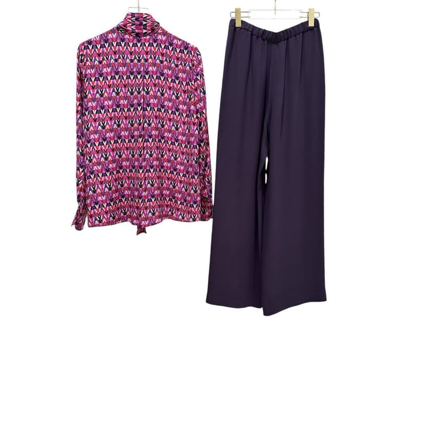 Valentino Valentino Silk Blouse Pants Set Suit - Women's Sz 40/42 Pre-owned