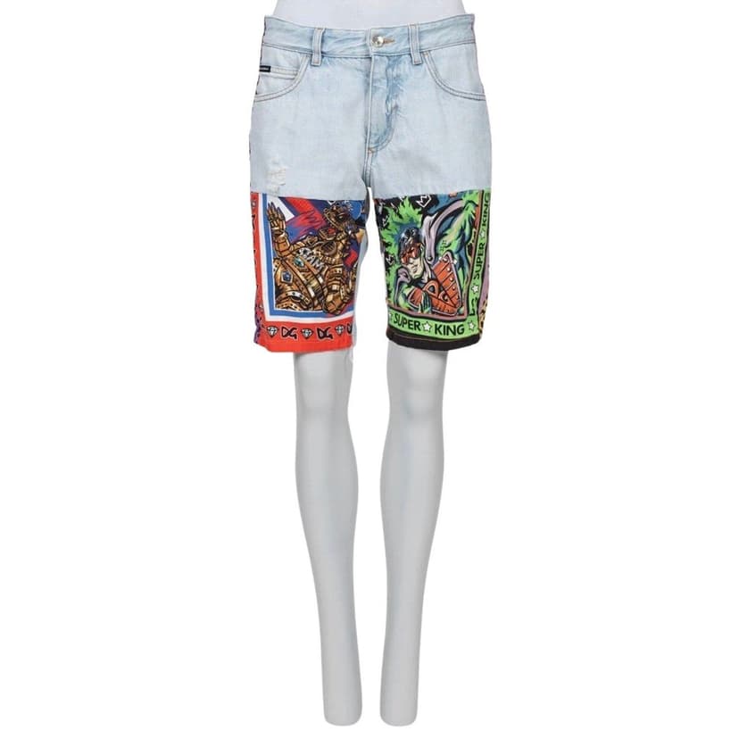 Dolce & Gabbana Dolce & Gabbana Mixed Panel Denim Shorts IT46/XL Pre-owned