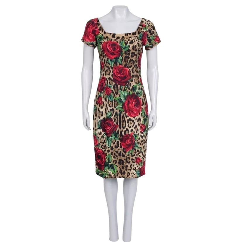 Dolce & Gabbana Dolce & Gabbana Floral Print Fitted Dress - Size IT44/L Pre-owned