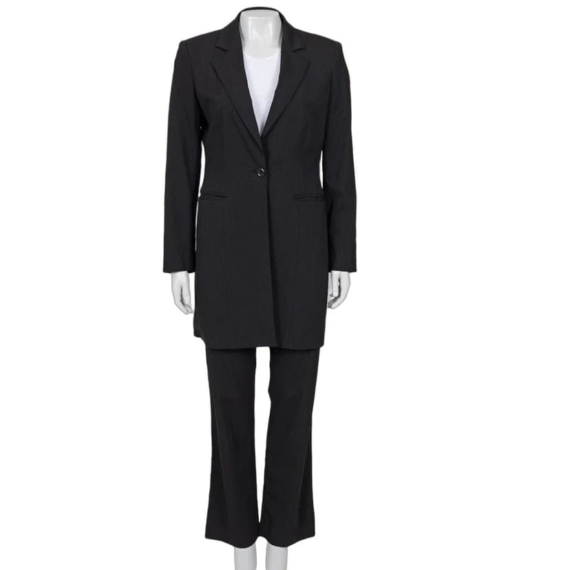 Gianfranco Ferré Gianfranco Ferre Black Striped Wool Suit Sz.42/L pre-owned