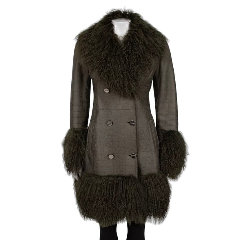Gianfranco Ferré Ferre Green Shearling Coat IT42 Pre-owned