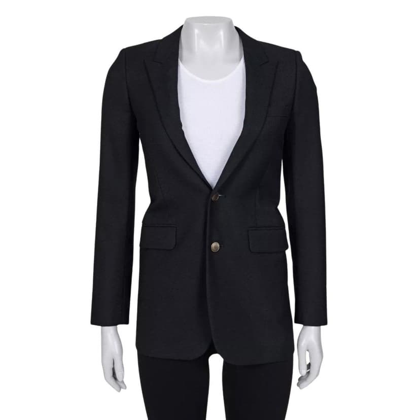 Saint Laurent جاكيت صوف أسود أنيق من سان لوران - مقاس 32 أوروبي/ XS مستعمل