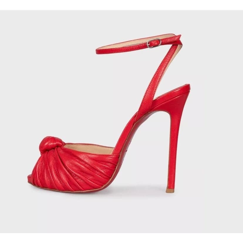 Christian Louboutin Christian Louboutin Red Leather Strappy Sandals Size 38 pre-owned