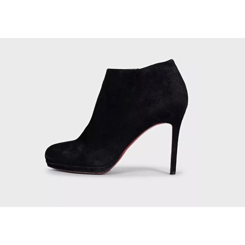 Christian Louboutin Christian Louboutin Black Suede Ankle Boots Size 38 Pre-owned