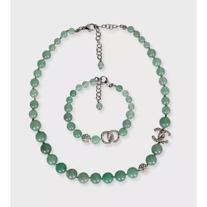 Chanel Chanel Spring/Summer 2015 Green Necklace & Bracelet Set  Pre-owned