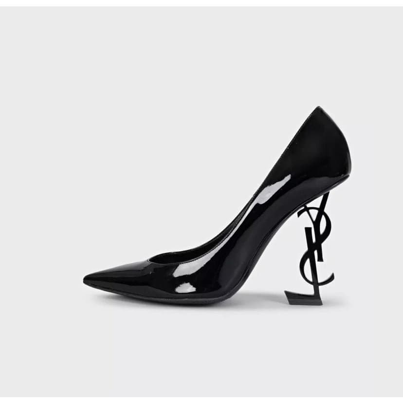 Saint Laurent Saint Laurent Opyum Patent Leather Logo Heels  Sz 38 Pre-owned