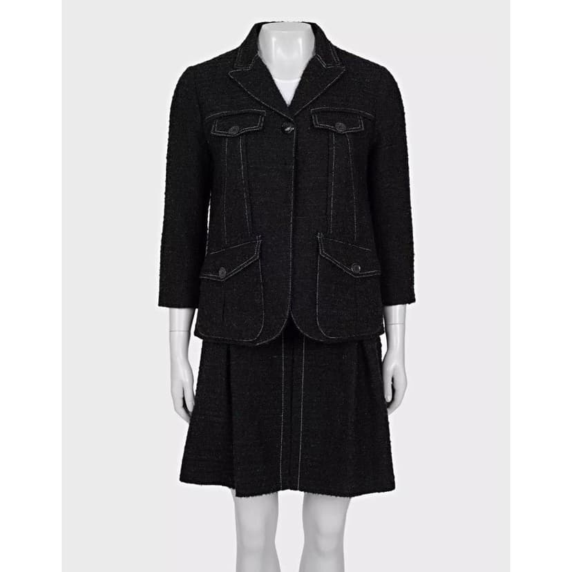 Louis Vuitton Louis Vuitton Brown Tweed Jacket & Skirt Set Sz.38 Pre-owned