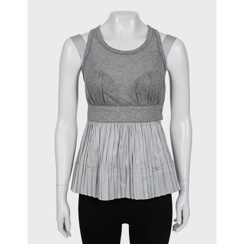 Louis Vuitton Louis Vuitton Gray Pleated Tank Top - Size 36/S pre-owned