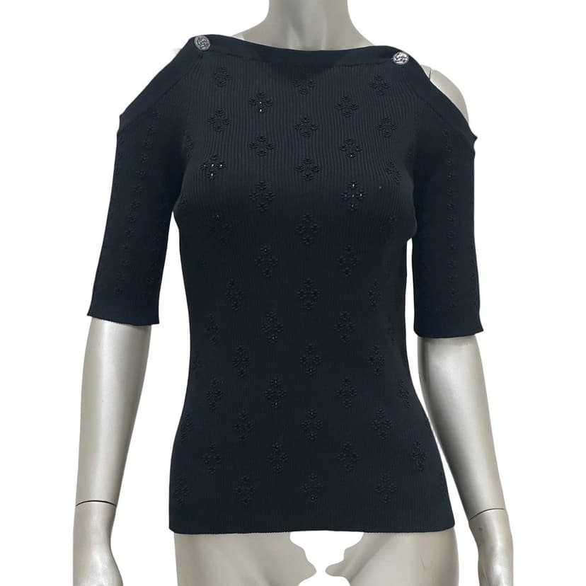 Chanel Chanel Paris-Cuba Resort Black Mesh Top FR46 pre-owned