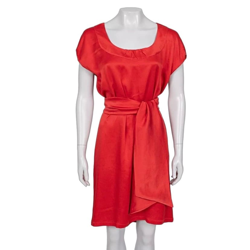 Saint Laurent Saint Laurent Red Silk Dress - Size M pre-owned