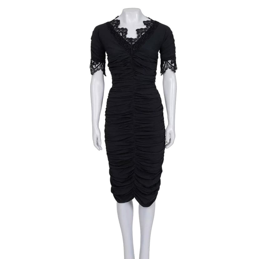 Dolce & Gabbana NWOT Dolce & Gabbana Black Draped Lace Dress - Size S pre-owned