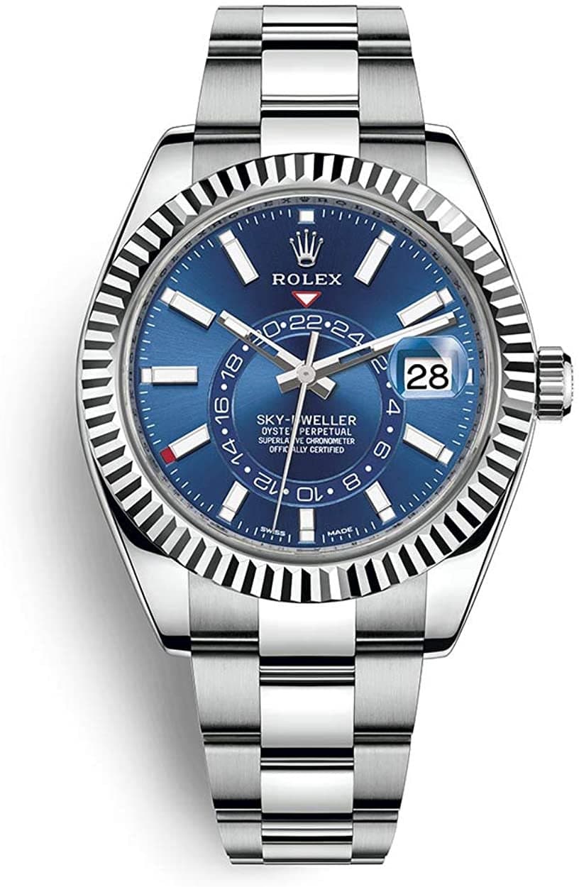 Rolex Sky-Dweller White Rolesor - Blue Index Dial - Oyster Bracelet