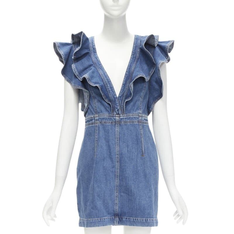 PHILOSOPHY DI LORENZO SERAFINI Denim Ruffled Dress