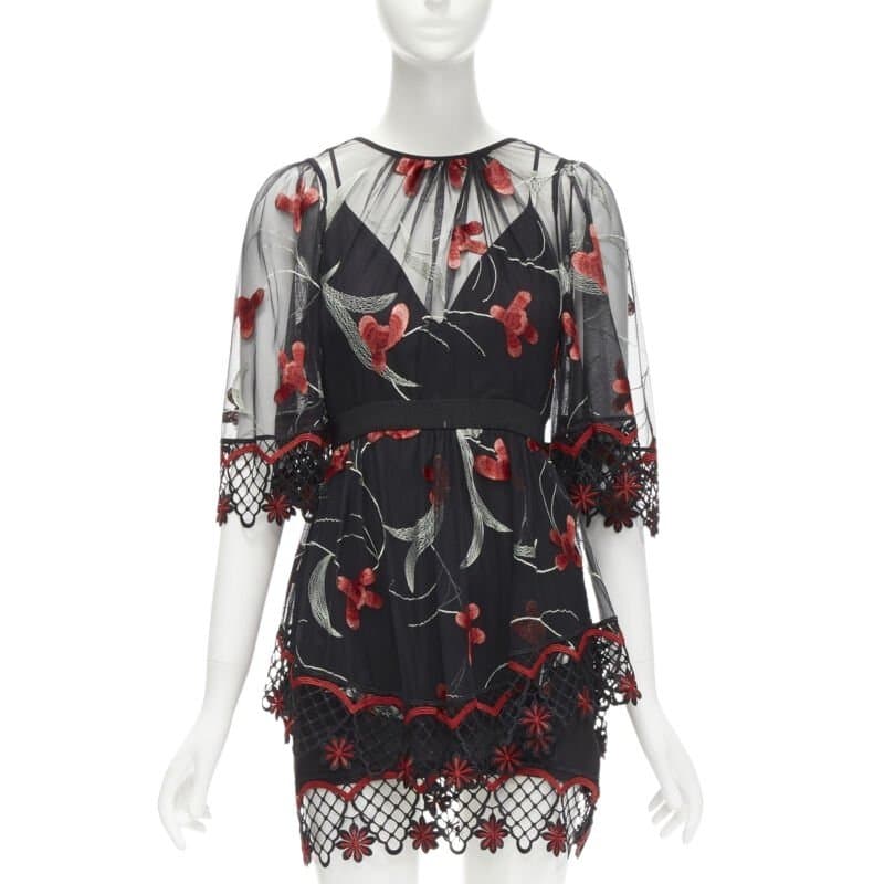 Alice McCall Black Lace Floral Dress
