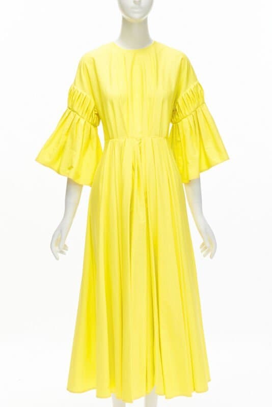 Roksanda Yellow Pleated A-Line Dress