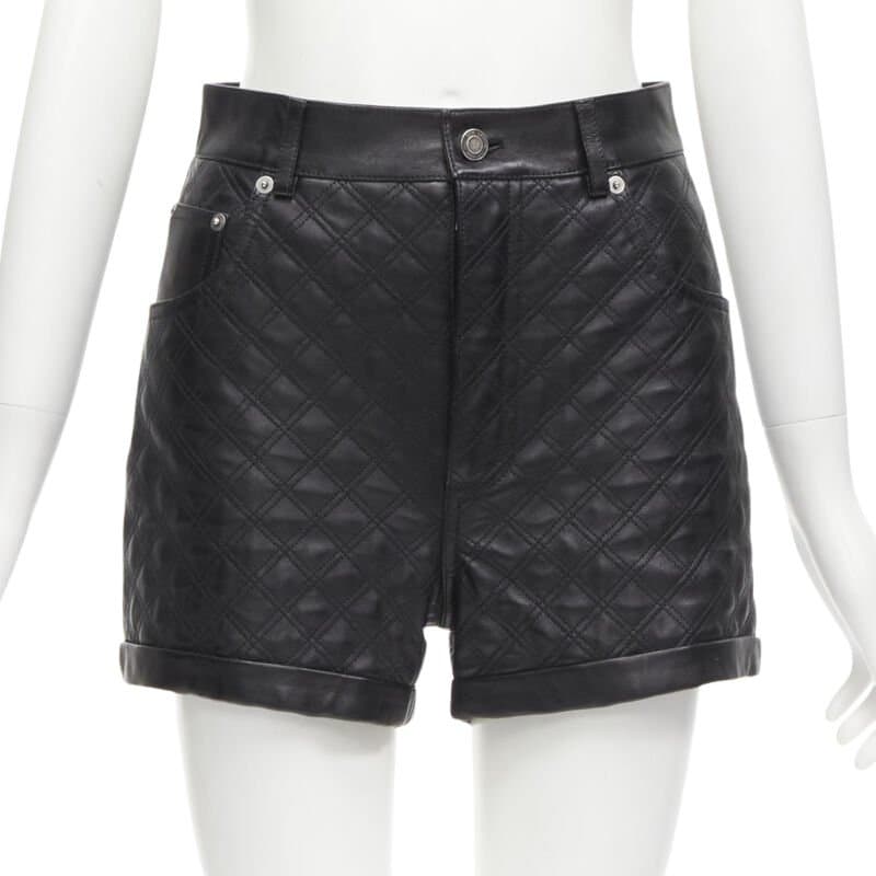 Saint Laurent Quilted Leather Shorts