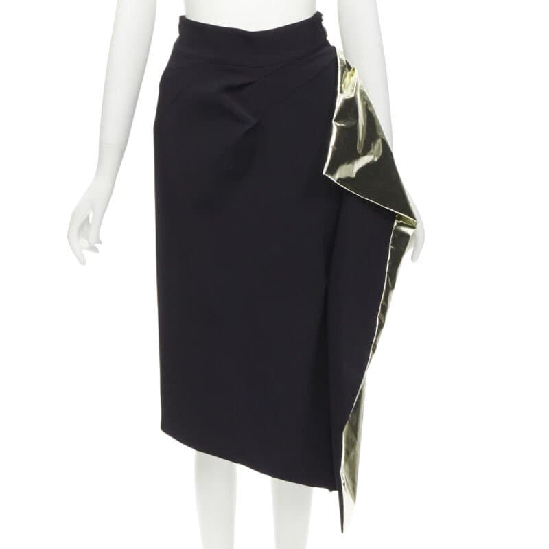 Maticevski Gold Foil Midi Skirt