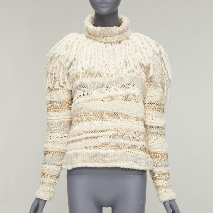 Prabal Gurung Fringe Crochet Sweater