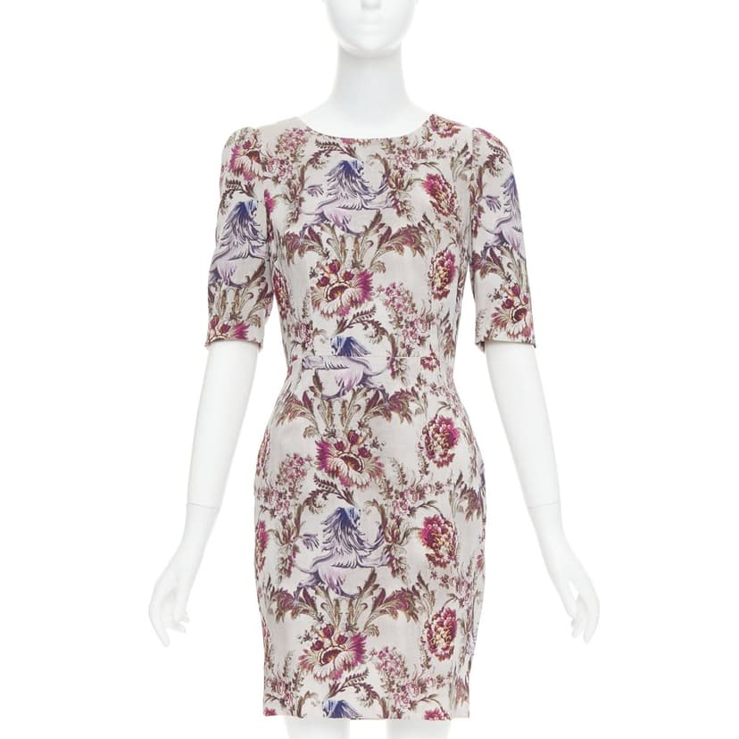 Dolce & Gabbana Grey Silk Dress