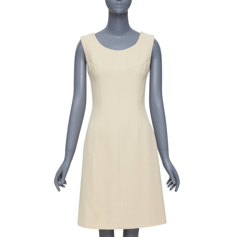 Dolce & Gabbana Ecru Wool Dress