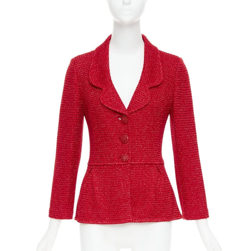 ST JOHN Red Polyester Jacket
