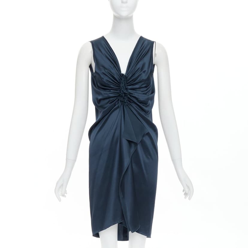 Lanvin فستان حريري أزرق