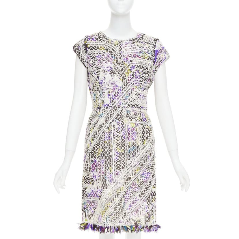 Oscar de la Renta White Silk Dress