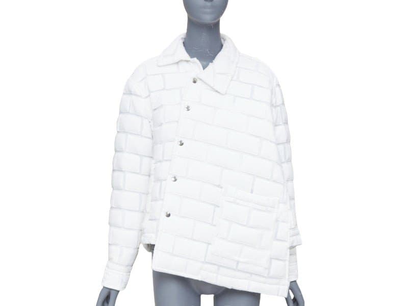 Comme Des Garcons White Polyester Coat