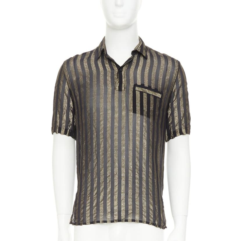 Saint Laurent Black Silk T-Shirt