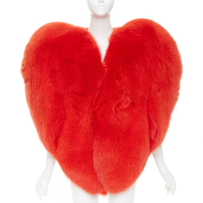 Saint Laurent Red Fur Coat