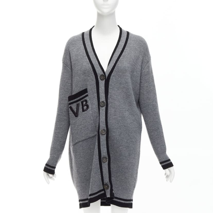 VICTORIA, VICTORIA BECKHAM كارديجان كبير الحجم بشعار العلامة