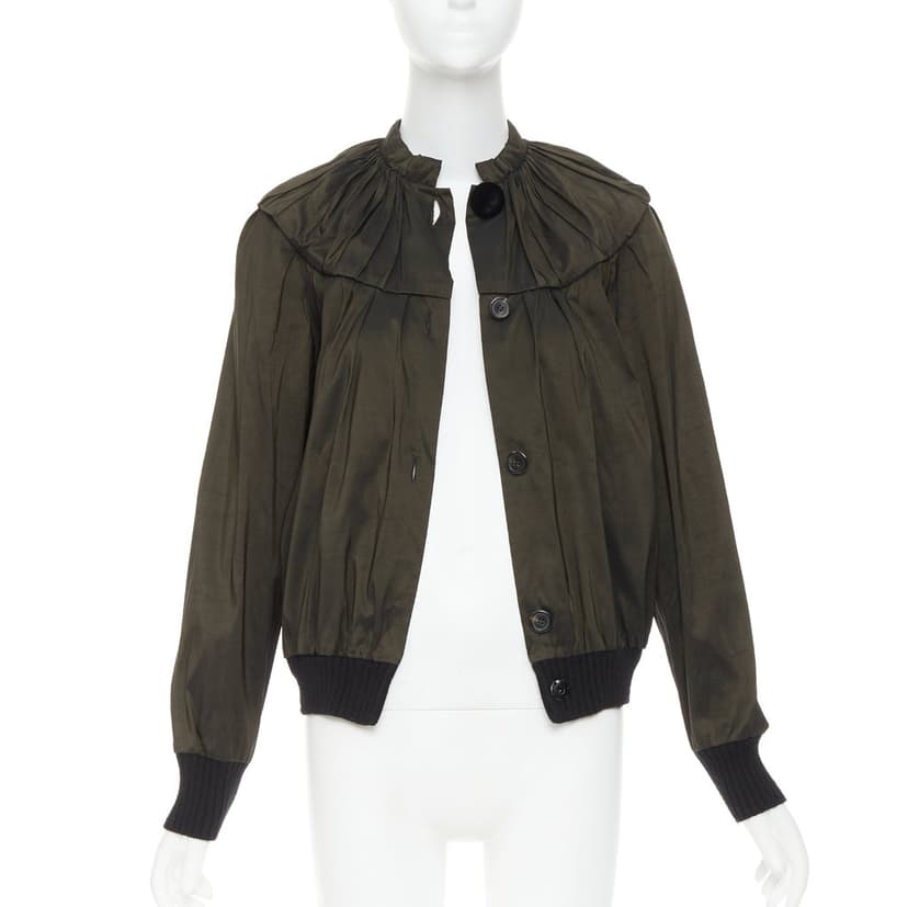 Lanvin معطف حريري أخضر
