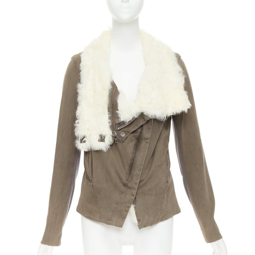 Helmut Lang Ecru Leather Coat