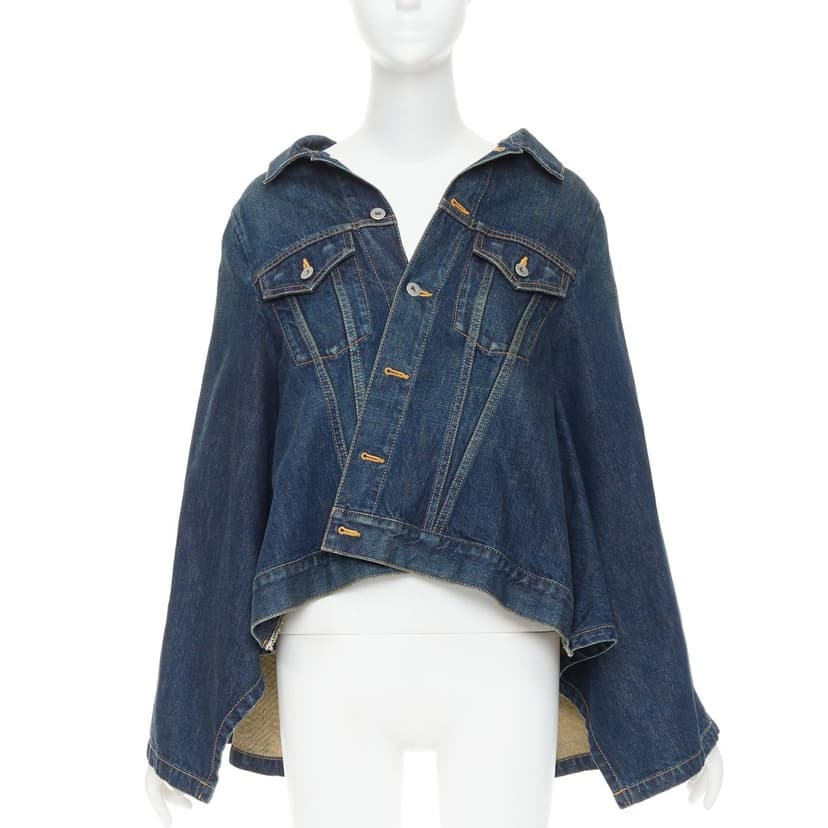 Junya Watanabe معطف قطني أزرق