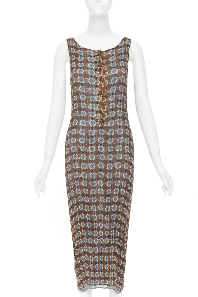 Issey Miyake Brown Polyester Dress