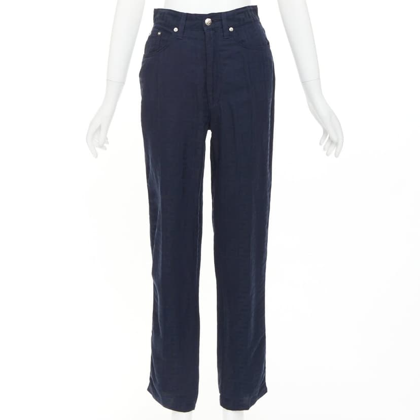 Fendi Navy Viscose Trouser