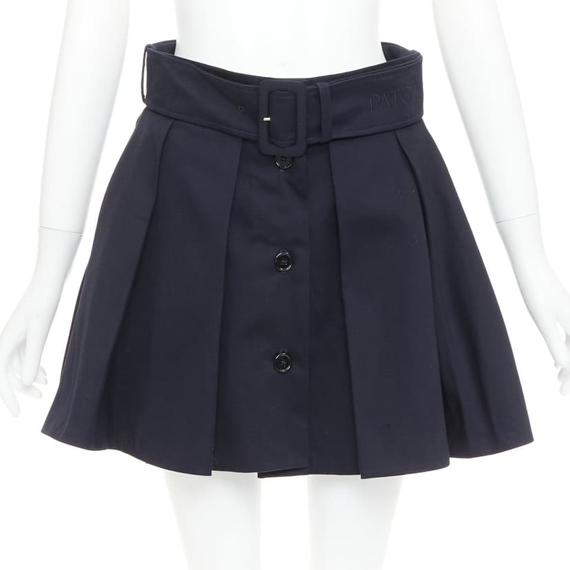 Patou Navy Cotton Skirt
