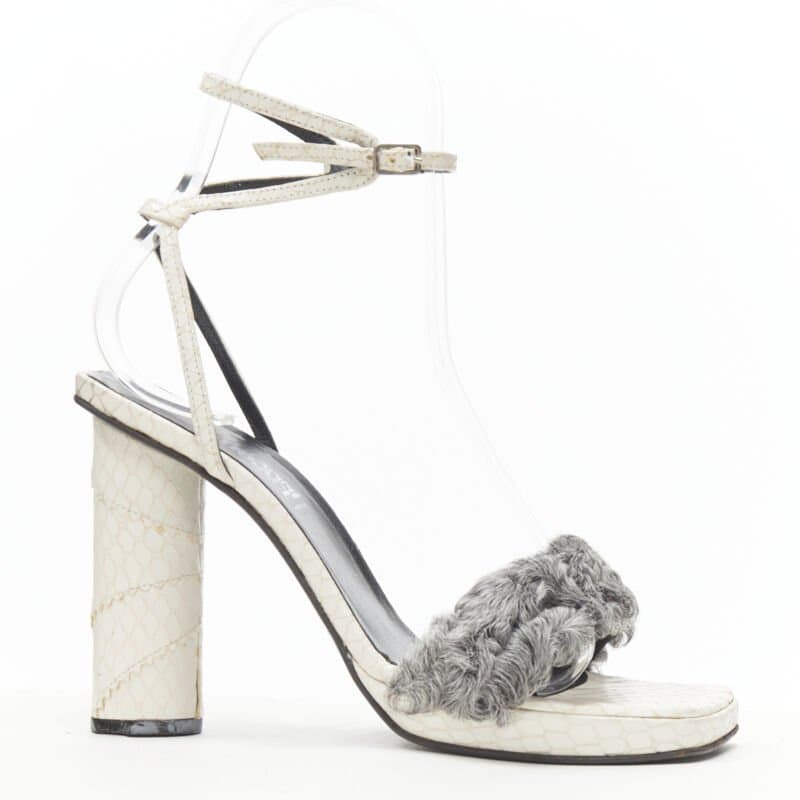 Gianni Versace Shearling Cone Sandals