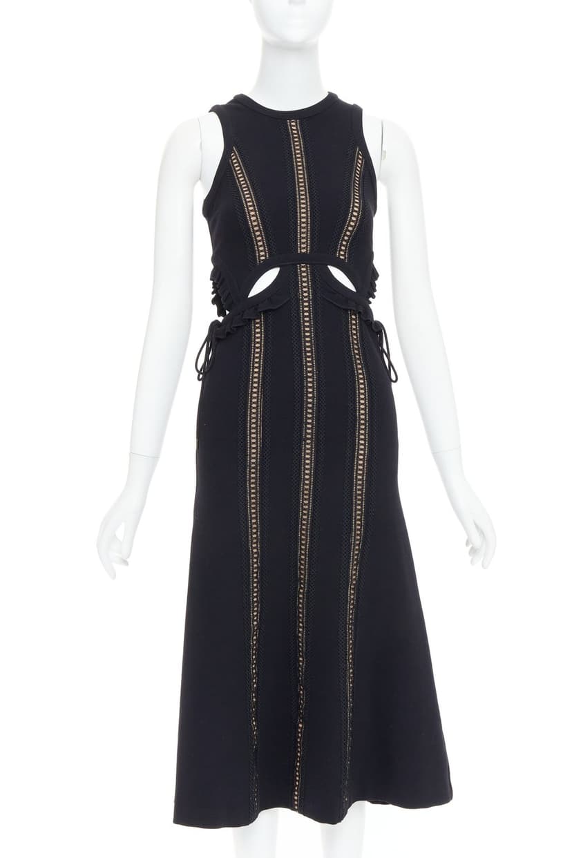 SELF-PORTRAIT Lattice Overlay Dress