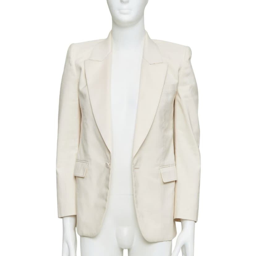 Saint Laurent Ecru Silk Jacket