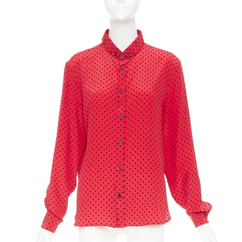 Saint Laurent Red Silk Top
