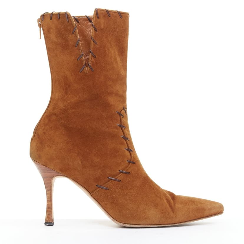 Manolo Blahnik Brown Suede Boots