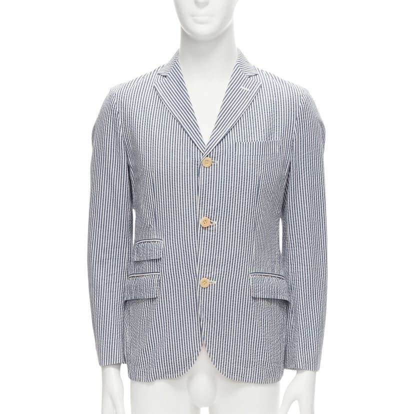 Junya Watanabe بليزر قطني مخطط